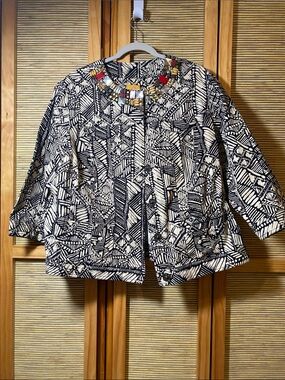Ruby Road Black & Cream Jacket Sz 20W